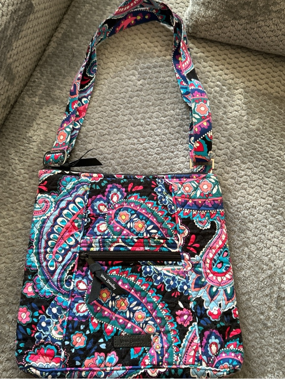 Vera Bradley Paisley Crossbody Bag in Black, Teal, Pink & Purple